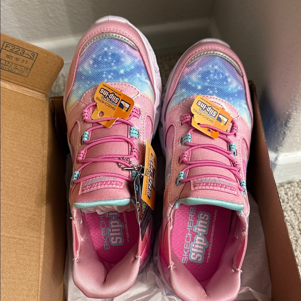 Skechers Kids' Pink and Blue Galaxy Sneakers